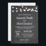 Chalkboard String Lights Wedding Invitation<br><div class="desc">Chalkboard String Lights Wedding Invitation. Black and White Chalkboard Background. String Lights. Printable Digital. For further customisation,  please click the "Customise it" button and use our design tool to modify this template.</div>