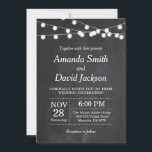 Chalkboard String Lights Wedding Invitation<br><div class="desc">Chalkboard String Lights Wedding Invitation. Black and White Chalkboard Background. String Lights. Printable Digital. For further customisation,  please click the "Customise it" button and use our design tool to modify this template.</div>