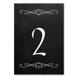 Chalkboard Style 3.5" x 5" #2 Table Number