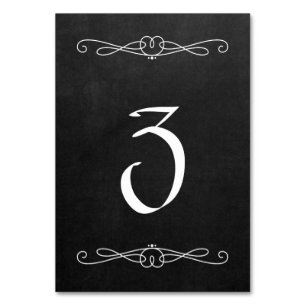 Chalkboard Style 3.5" x 5" #3 Table Number