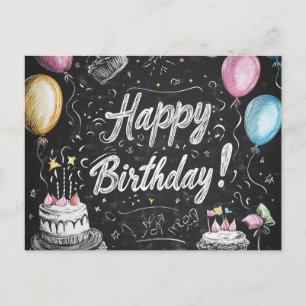 Chalkboard style birthday design  postcard
