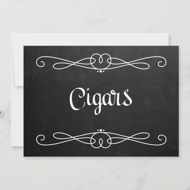 Chalkboard Style "Cigars" Wedding Sign (Front)