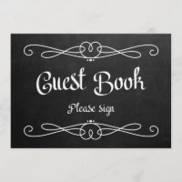 Chalkboard Style "Guest Book" Wedding Sign
