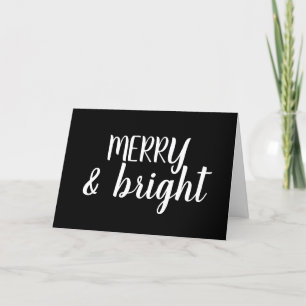 Chalkboard Style Merry Bright Holiday Christmas Card