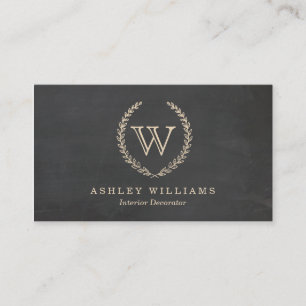 Chalkboard Style Monogram Business Cards