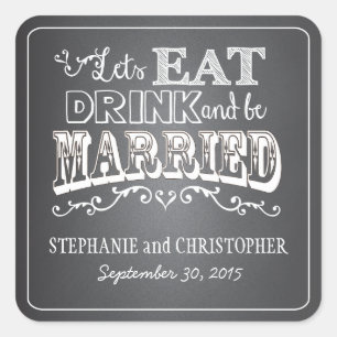 Chalkboard Style Personalised Favour Stickers