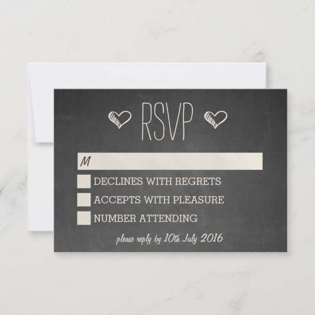 Chalkboard Style RSVP Card (Front)