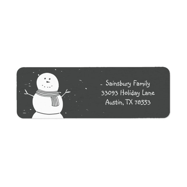 Chalkboard Style Snowman Christmas Card (Front)
