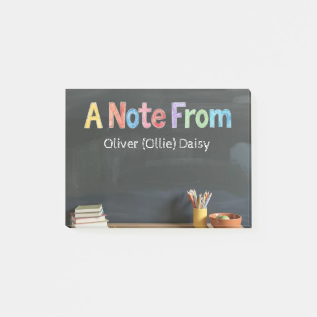 Chalkboard-Style Teacher  Post-it Notes (Front)