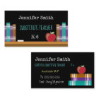 Chalkboard Substitute Teacher Business Cards