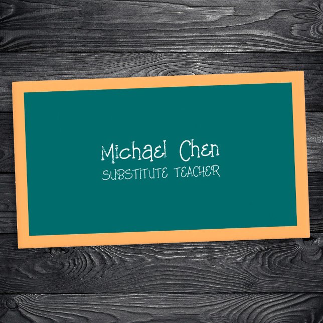 Chalkboard Substitute Teacher Calling Card (Chalkboard Substitute Teacher Calling Cards)