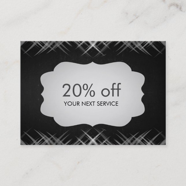 Chalkboard Swirl Coupon Card Voucher Discount (Front)