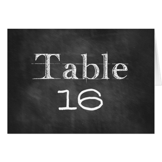 Chalkboard Table Number Cards (Front Horizontal)