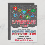 Chalkboard Tacky Christmas Sweater Invitations<br><div class="desc">So cute! Throw a fun tacky christmas sweater holiday party with colourful ugly sweater and vests hanging on the clothesline with falling snow and fun typography all on a chalkboard background. Hand drawn illustration by McBooboo.</div>