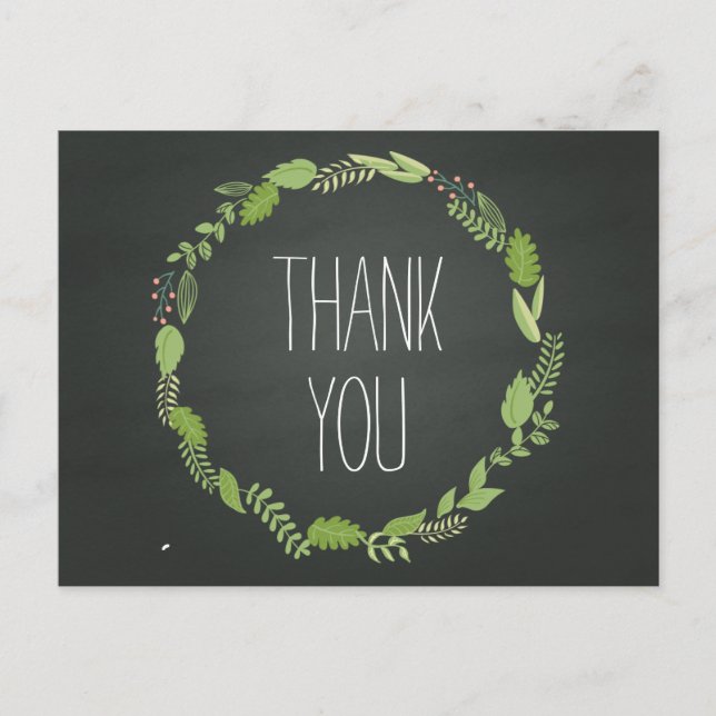 Chalkboard Thank You Post Card (Front)