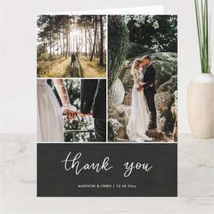 Chalkboard Thank You Script Wedding Photo Collage