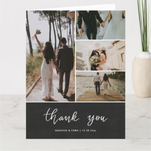 Chalkboard Thank You Script Wedding Photo Collage