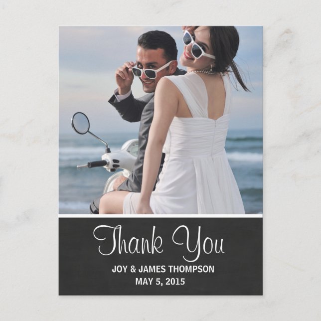 Chalkboard Thank You Wedding Postcards (Front)