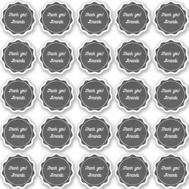 Chalkboard thank you with name labels (Front)
