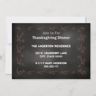 Chalkboard Thanksgiving Invitation