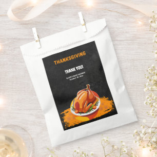 Chalkboard Thanksgiving Roasted Turkey Baby Shower Favour Bags