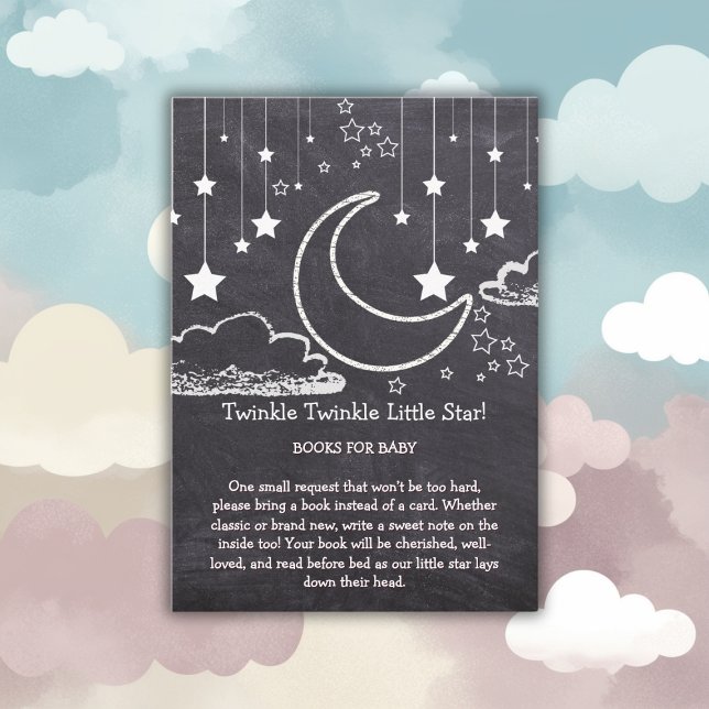 Chalkboard Twinkle Twinkle Little Star Baby Shower Enclosure Card (Creator Uploaded)