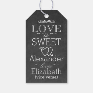 Chalkboard Typography Favour Tag Love Is Sweet