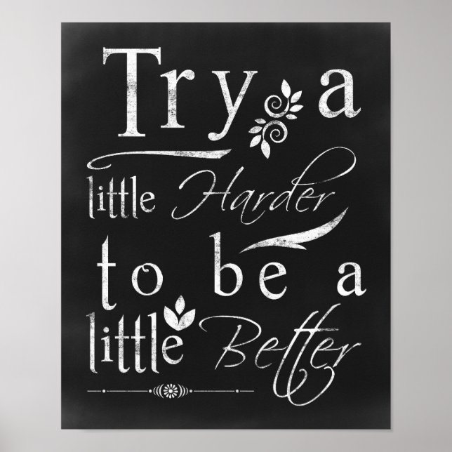 Chalkboard Typography Motivational Print (Front)