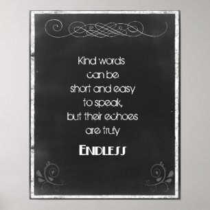 Chalkboard Typography Quote on Using Kind Words Poster