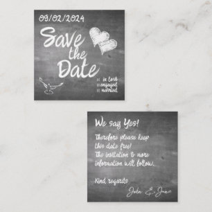 Chalkboard Typography Wedding Announcement