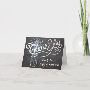 Chalkboard Typography Wedding Thank You Card