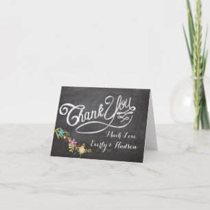 Chalkboard Typography Wedding Thank You Card