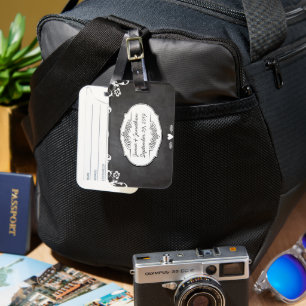 Chalkboard Typography Weddings Luggage Tag