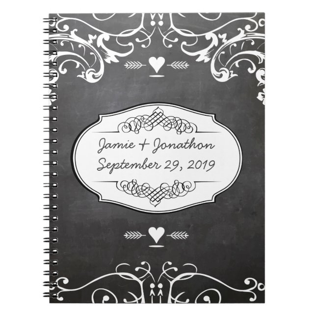 Chalkboard Typography Weddings Notebook (Front)