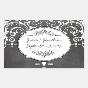 Chalkboard Typography Weddings Rectangular Sticker