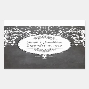 Chalkboard Typography Weddings Rectangular Sticker
