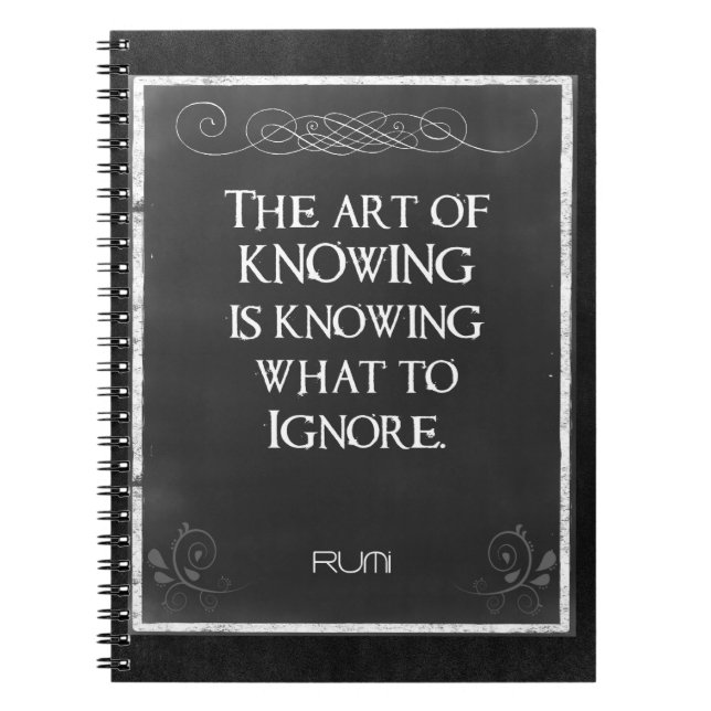 Chalkboard Typography with an Inspirational Quote Spiral Notebook (Front)