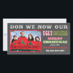 Chalkboard Ugly Christmas Sweater Photo Card<br><div class="desc">Super funny Chalkboard Ugly Christmas Sweater Photo Card with fun fonts on a chalkboard or black board background. Just replace the photo shown with your family portrait and adjust to fit. H</div>