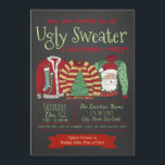 Chalkboard Ugly Sweater Christmas Party Invitation<br><div class="desc">Ugly sweater Christmas party invitation with three ugly sweaters on a chalkboard background. You can easily customise these fun ugly sweater Christmas party invitations for your event by simply adding your details in the font style and colour you prefer.</div>