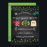 Chalkboard Ugly Sweater Christmas Party Invitation<br><div class="desc">Customise this fun chalkboard retro style Ugly Sweater Christmas Party Invitation to your event specifications.</div>