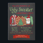 Chalkboard Ugly Sweater Christmas Party Invitation<br><div class="desc">Ugly sweater Christmas party invitation with three ugly sweaters on a chalkboard background. You can easily customise these fun ugly sweater Christmas party invitations for your event by simply adding your details in the font style and colour you prefer.</div>