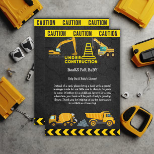 Chalkboard Under Construction Baby Shower  Enclosure Card