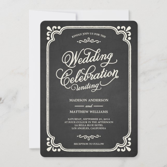 Chalkboard Union | Wedding Invitation (Front)