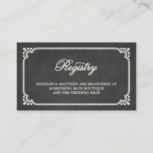 Chalkboard Union   Wedding Registry Card