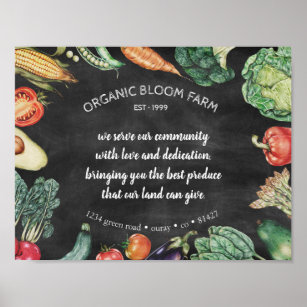 Chalkboard Vegetable Board ⎢Personalised Poster