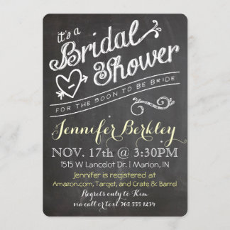 Chalkboard Vintage Bridal Shower Invitation