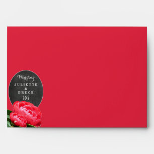 Chalkboard Vintage Floral - Wedding Envelope