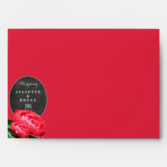 Chalkboard Vintage Floral - Wedding Envelope (Front)