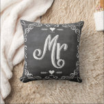 Chalkboard Vintage Modern Mr Groom Pillow<br><div class="desc">Chalkboard Vintage Modern Mr. and Mrs.  Chalkboard Wedding Invitations  Sweet and sassy chalkboard weddings 

 

 

 

 

  Chalkboard Modern Vintage Typography Invitations  


 


 


   




   


  


  


   


     


    


   Sweet and sassy chalkboard weddings Wedding Party T-shirts</div>