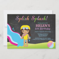 Chalkboard Water Slide Pool Birthday Party